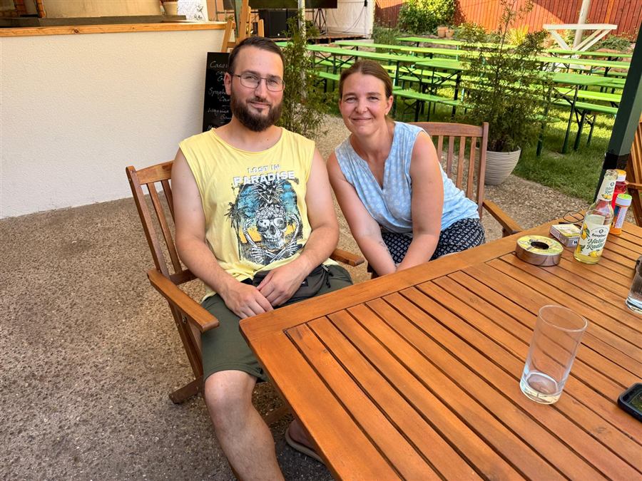 Sportleiter mit Frau